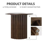 PexFix 79 Tavolo da pranzo ovale per 6-8 persone con piano a bordo arcuato e base a strisce, tavolo da cucina moderno in stile rustico per soggiorno sala da pranzo, noce