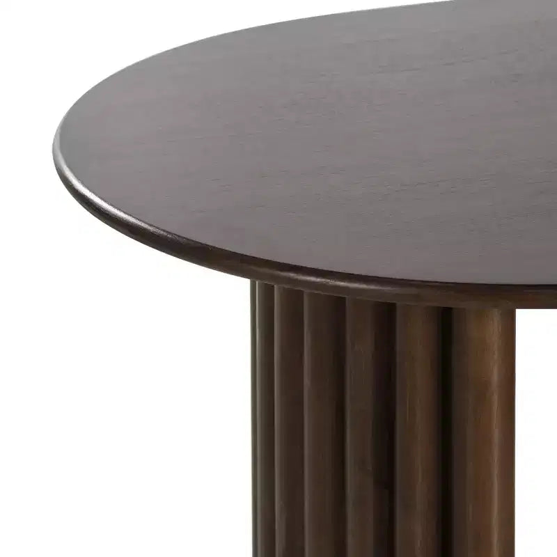 PexFix 79 Tavolo da pranzo ovale per 6-8 persone con piano a bordo arcuato e base a strisce, tavolo da cucina moderno in stile rustico per soggiorno sala da pranzo, noce