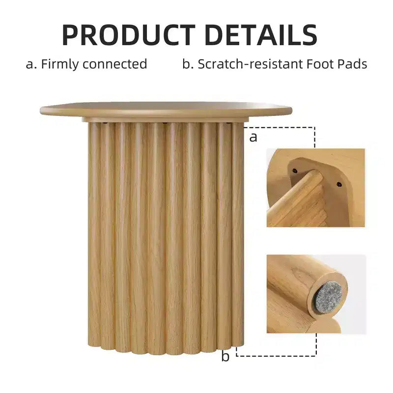 PexFix 79 Tavolo da pranzo ovale per 6-8 persone con bordo a forma di arco e base a strisce, tavolo da cucina moderno in stile rustico per soggiorno e sala da pranzo, colore naturale