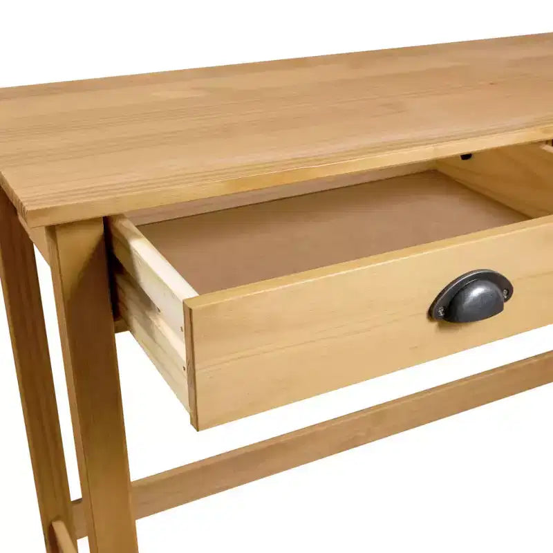Consolle Marrone Miele in Legno Massello di Pino Cassetti Compatti