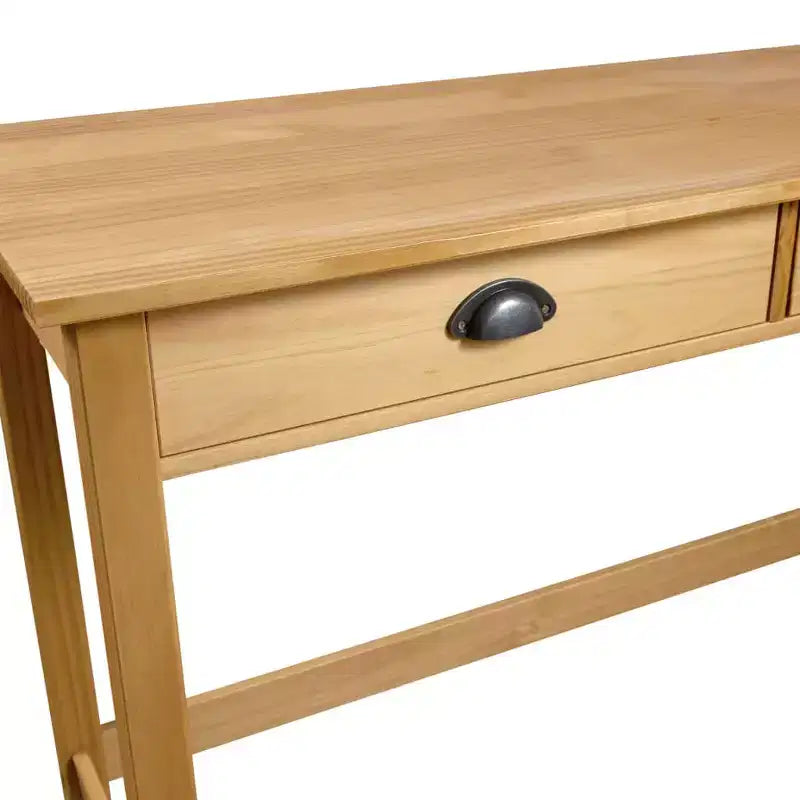 Consolle Marrone Miele in Legno Massello di Pino Cassetti Compatti