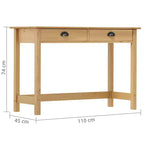 Consolle Marrone Miele in Legno Massello di Pino Cassetti Compatti