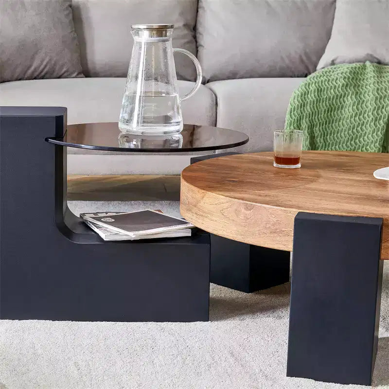 Tavolino da caffè rimovibile a 2 livelli, tavolino salvaspazio per soggiorno/camera da letto