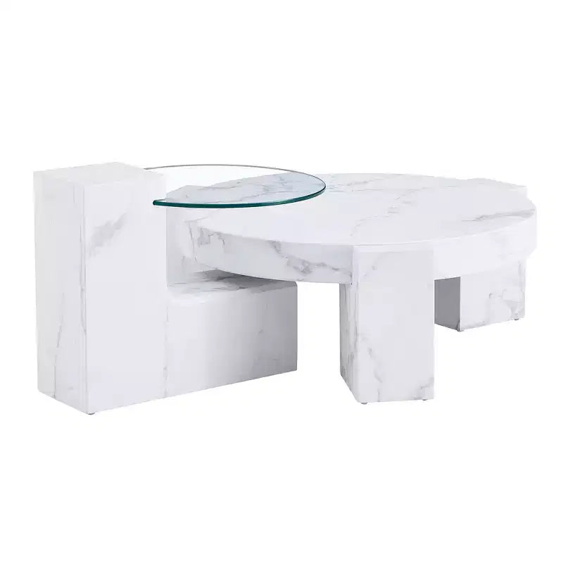 Tavolino da caffè rimovibile a 2 livelli, tavolino salvaspazio per soggiorno/camera da letto
