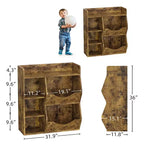 Libreria per Bambini, Mobile Contenitore Giocattoli Alto 91 cm, Espositore Giocattoli a Doppia Faccia a 5 Scomparti con Ampio Ripiano Superiore per Stanza dei Bambini, Camera da Letto