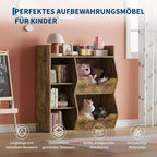 Libreria per Bambini, Mobile Contenitore Giocattoli Alto 91 cm, Espositore Giocattoli a Doppia Faccia a 5 Scomparti con Ampio Ripiano Superiore per Stanza dei Bambini, Camera da Letto