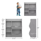 Libreria per Bambini, Mobile Contenitore Giocattoli Alto 91 cm, Espositore Giocattoli a Doppia Faccia a 5 Scomparti con Ampio Ripiano Superiore per Stanza dei Bambini, Camera da Letto