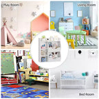 Libreria per Bambini, Mobile Contenitore Giocattoli Alto 91 cm, Espositore Giocattoli a Doppia Faccia a 5 Scomparti con Ampio Ripiano Superiore per Stanza dei Bambini, Camera da Letto