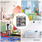 Libreria per Bambini, Mobile Contenitore Giocattoli Alto 91 cm, Espositore Giocattoli a Doppia Faccia a 5 Scomparti con Ampio Ripiano Superiore per Stanza dei Bambini, Camera da Letto