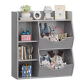 Kids Bookshelf, 36 Inch High Toy Storage Cabinet, 5 Cube Double-Sided Toy Storage Display Rack with Spacious Top Shelf for Kids Room, Bedroom