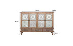 GDFStudio Patel Credenza/Madia Rustica in Legno di Abete da 150 cm con 3 Cassetti