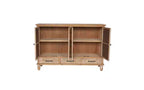 GDFStudio Patel Credenza/Madia Rustica in Legno di Abete da 150 cm con 3 Cassetti