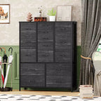 15-Drawer Dresser, Tall Storage Organizer with Metal Frame and Wood Tabletop, Fabric Chest of Drawers for Living Room, Multi-Functional Storage Unit