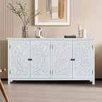 GDFStudio Hugo Credenza/Mobiletto Transizionale in Legno di Abete da 60.00'' con 4 Ante