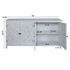 GDFStudio Hugo Credenza/Mobiletto Transizionale in Legno di Abete da 60.00'' con 4 Ante