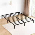 Telaio Letto in Metallo - Struttura Letto con Piattaforma Robusta con Spazio Contenitore, Supporti in Acciaio, Nessuna Rete a Molle Necessaria, Facile Montaggio, Silenzioso, Nero