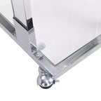 Tavolino moderno in vetro Okak con gambe in acrilico, tavolo a C con base in metallo cromato, tavolini da vassoio per soggiorno, camera da letto, balcone