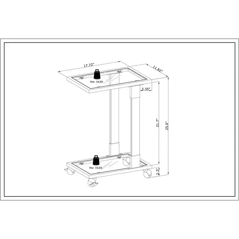 Tavolino moderno in vetro Okak con gambe in acrilico, tavolo a C con base in metallo cromato, tavolini da vassoio per soggiorno, camera da letto, balcone