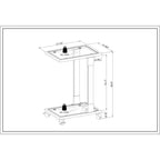 Tavolino moderno in vetro Okak con gambe in acrilico, tavolo a C con base in metallo cromato, tavolini da vassoio per soggiorno, camera da letto, balcone