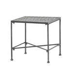 Tavolino Okak Minimalism con Struttura in Metallo e Design Rinforzato, Tavolino d'Appoggio con Piano Intrecciato, Tavolino Laterale per Soggiorno, Patio, Nero