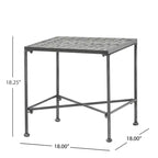 Tavolino Okak Minimalism con Struttura in Metallo e Design Rinforzato, Tavolino d'Appoggio con Piano Intrecciato, Tavolino Laterale per Soggiorno, Patio, Nero