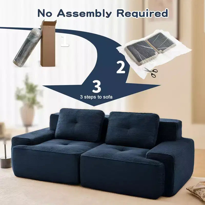 Divano componibile moderno Okak con design trapuntato e cuscini, divano a seduta profonda per soggiorno, appartamento, camera degli ospiti
