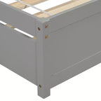 Letto a piattaforma singolo con letto estraibile, struttura del letto singolo in legno con testiera per camera da letto
