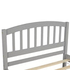 Letto a piattaforma singolo con letto estraibile, struttura del letto singolo in legno con testiera per camera da letto