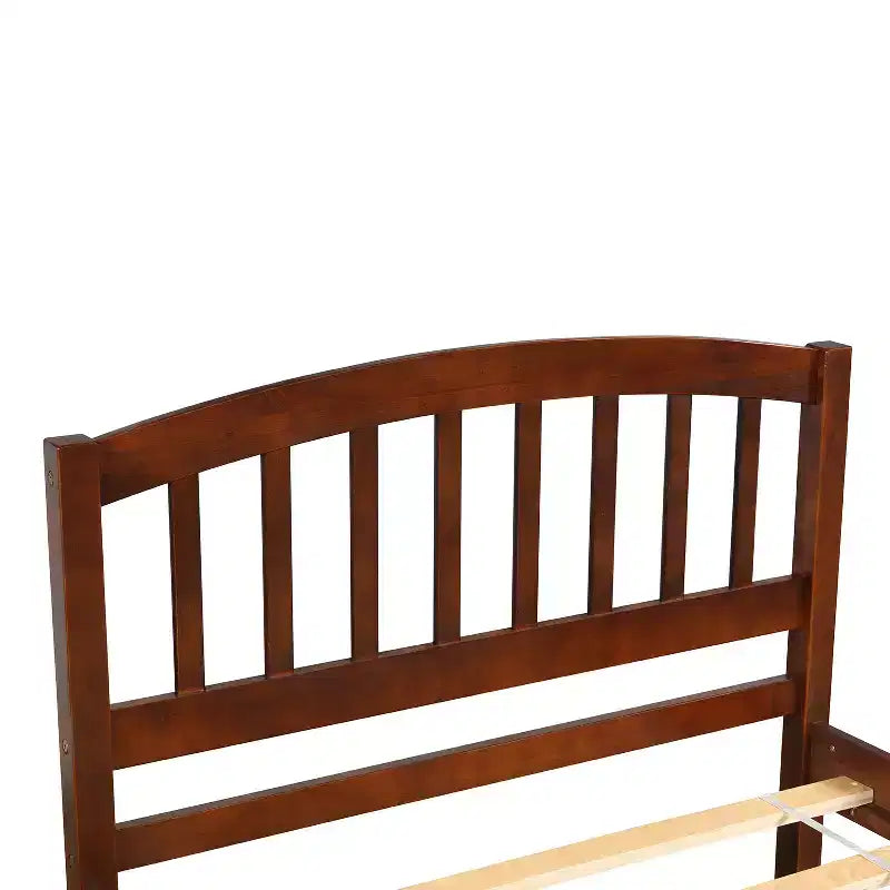 Letto a piattaforma singolo con letto estraibile, struttura del letto singolo in legno con testiera per camera da letto