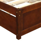 Letto a piattaforma singolo con letto estraibile, struttura del letto singolo in legno con testiera per camera da letto