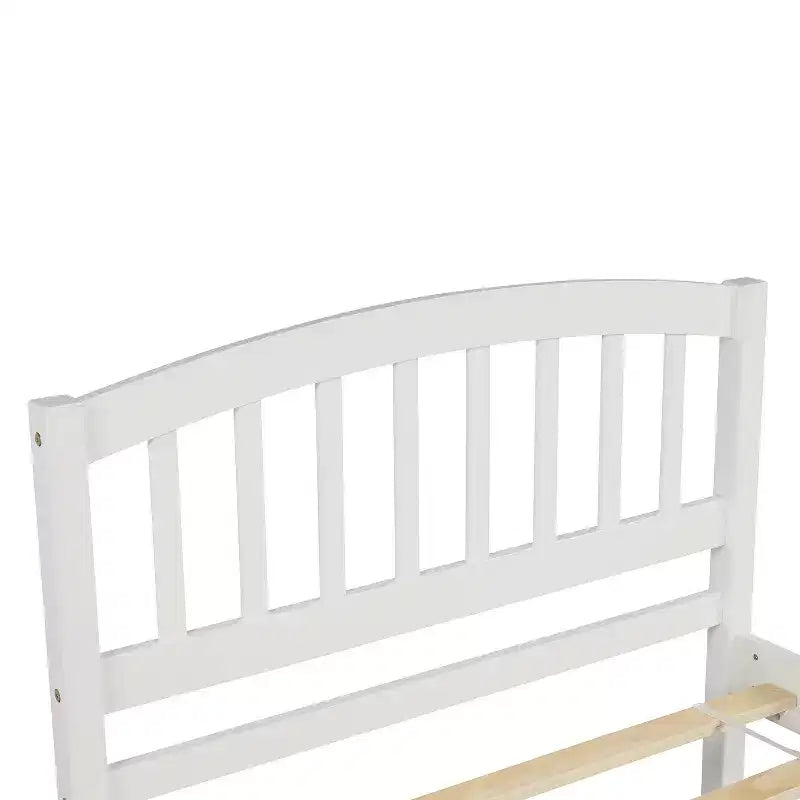 Letto a piattaforma singolo con letto estraibile, struttura del letto singolo in legno con testiera per camera da letto
