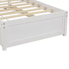 Letto a piattaforma singolo con letto estraibile, struttura del letto singolo in legno con testiera per camera da letto