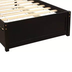 Letto a piattaforma singolo con letto estraibile, struttura del letto singolo in legno con testiera per camera da letto