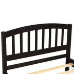 Letto a piattaforma singolo con letto estraibile, struttura del letto singolo in legno con testiera per camera da letto