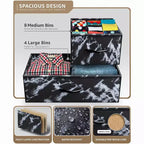 Cassettiera Sorbus a 12 cassetti - Mobile contenitore con struttura in acciaio, piano e maniglie in legno - Grande cassettiera per camera da letto, cameretta dei bambini e altro ancora