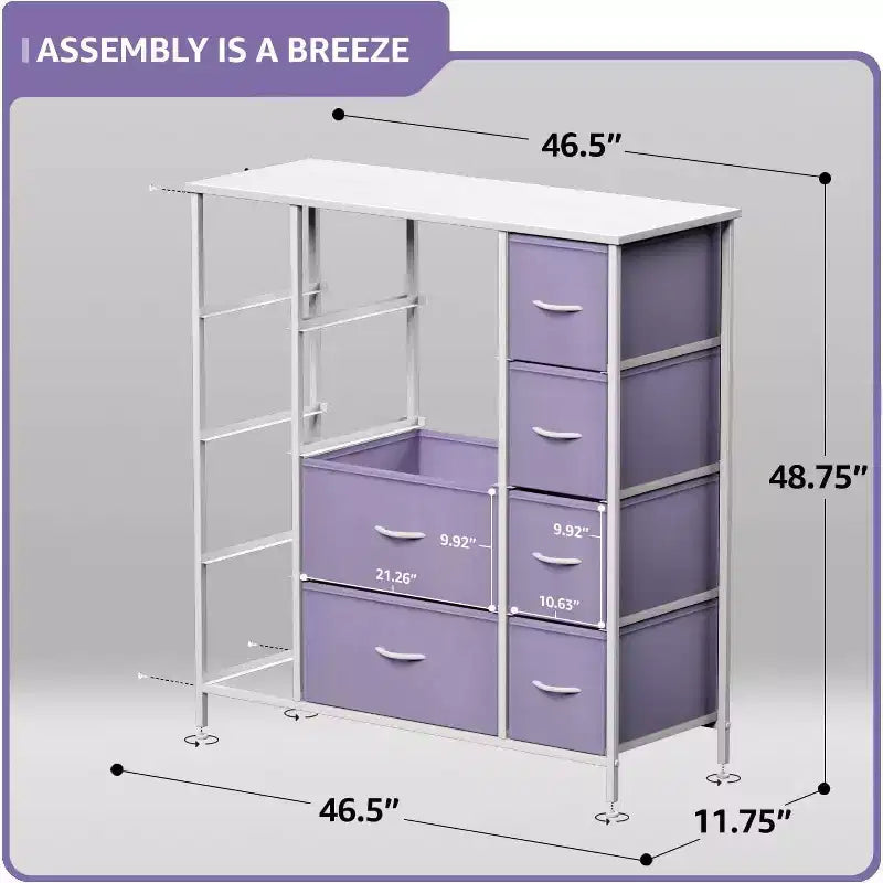Cassettiera Sorbus a 12 cassetti - Mobile contenitore con struttura in acciaio, piano e maniglie in legno - Grande cassettiera per camera da letto, cameretta dei bambini e altro ancora