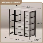Cassettiera Sorbus a 12 cassetti - Mobile contenitore con struttura in acciaio, piano e maniglie in legno - Grande cassettiera per camera da letto, cameretta dei bambini e altro ancora
