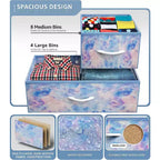 Cassettiera Sorbus a 12 cassetti - Mobile contenitore con struttura in acciaio, piano e maniglie in legno - Grande cassettiera per camera da letto, cameretta dei bambini e altro ancora