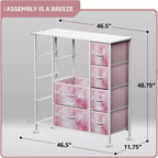 Cassettiera Sorbus a 12 cassetti - Mobile contenitore con struttura in acciaio, piano e maniglie in legno - Grande cassettiera per camera da letto, cameretta dei bambini e altro ancora