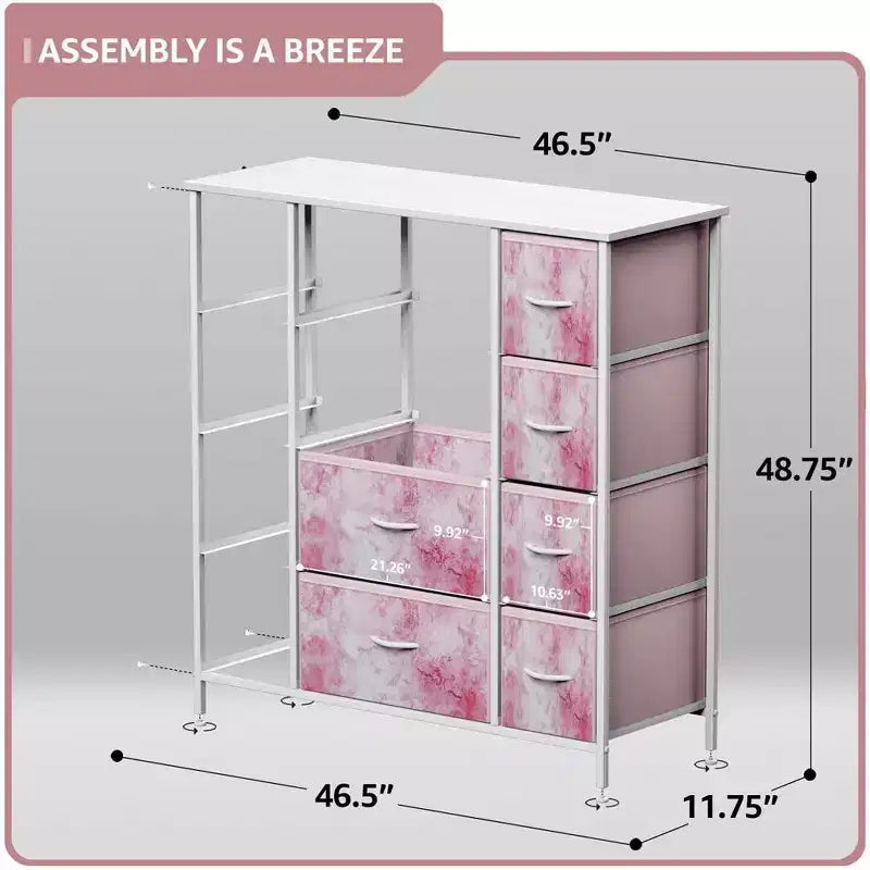 Cassettiera Sorbus a 12 cassetti - Mobile contenitore con struttura in acciaio, piano e maniglie in legno - Grande cassettiera per camera da letto, cameretta dei bambini e altro ancora