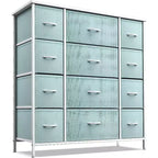 Sorbus Dresser with 12 Drawers - Chest Organizer Unit with Steel Frame Wood Top and handle - Large Dresser for Bedroom, Nursery & etc