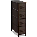 Cassettiera stretta a 4 cassetti Sorbus - con struttura in acciaio, piano in legno e cassetti in tessuto facili da estrarre per piccoli spazi, armadi, camera da letto, bagno e lavanderia