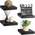 Sorbus 9 Inch 4 Pack Wall Mounted Floating Square Shelves - for Bedroom, Kitchen, Living Room, Bathroom