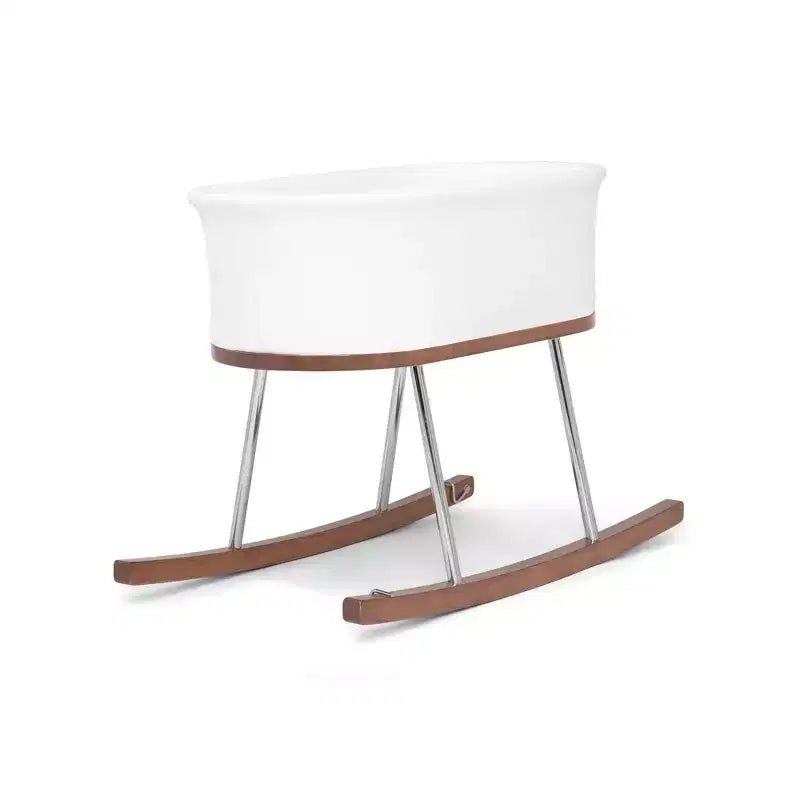 Delta Children Rockaway Rocking Bassinet with Solid Wood Feet, Ivory