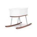 Delta Children Rockaway Rocking Bassinet with Solid Wood Feet, Ivory