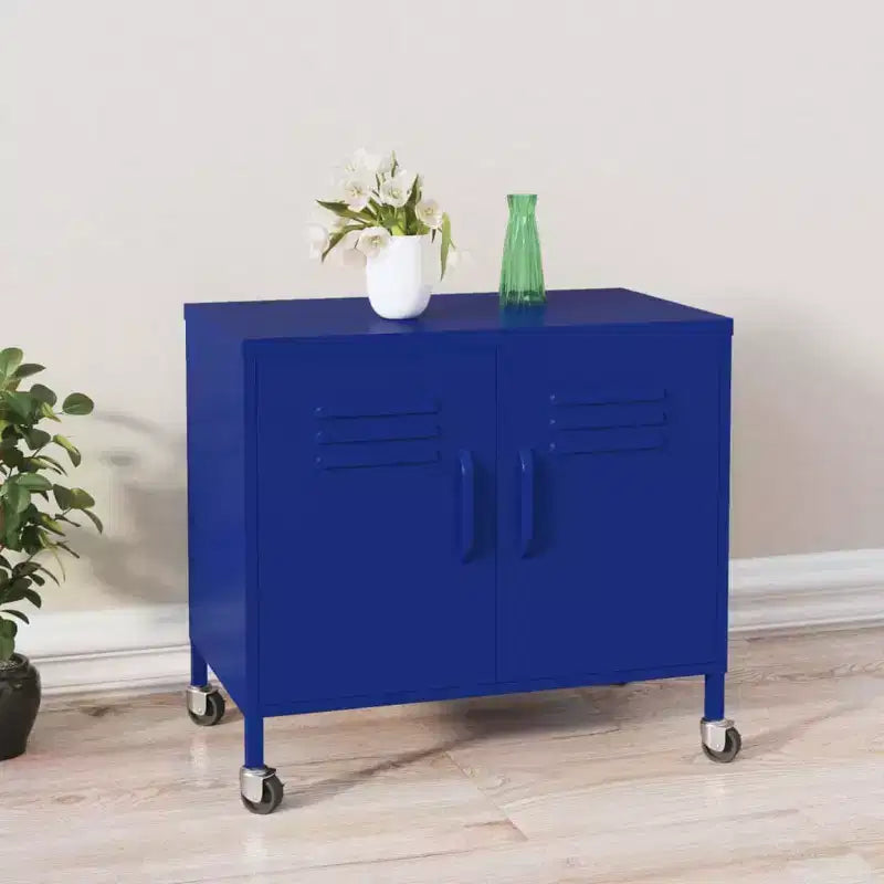 CLIHOME Armadietto portaoggetti resistente, armadietto portadocumenti autoportante con ruote per ufficio domestico, stile industriale