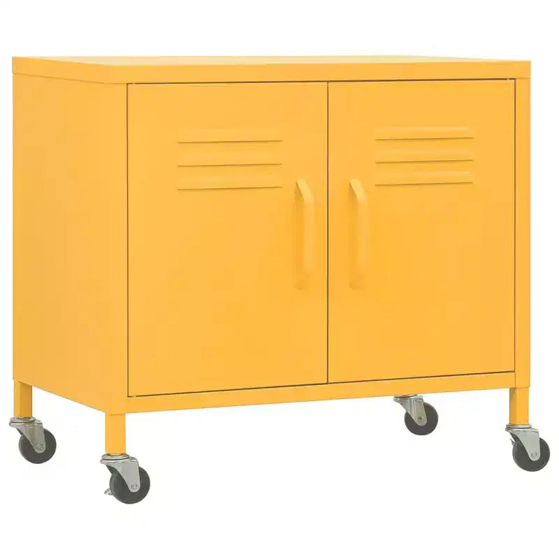CLIHOME Armadietto portaoggetti resistente, armadietto portadocumenti autoportante con ruote per ufficio domestico, stile industriale