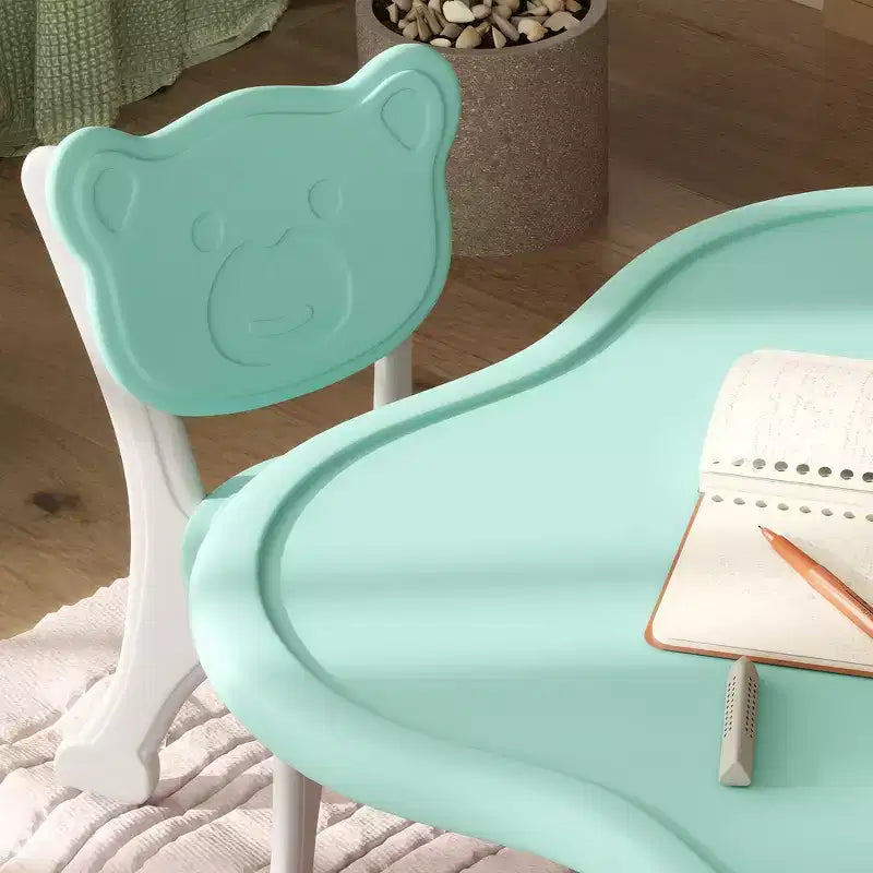 Whisen Set da Tavolo e Sedie per Bambini in 3 Pezzi, Set da Tavolo e Sedie per Bambini con Scrivania Leggera in HDPE - Azzurro