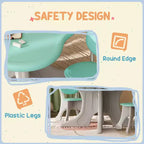 Whisen Set da Tavolo e Sedie per Bambini in 3 Pezzi, Set da Tavolo e Sedie per Bambini con Scrivania Leggera in HDPE - Azzurro