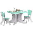 Whisen Set da Tavolo e Sedie per Bambini in 3 Pezzi, Set da Tavolo e Sedie per Bambini con Scrivania Leggera in HDPE - Azzurro